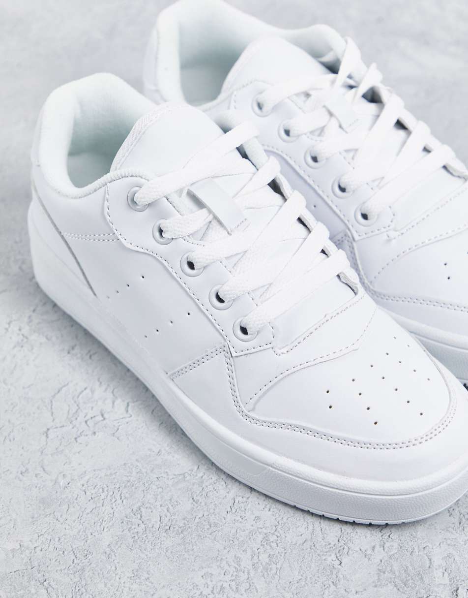 Truffle Collection wide fit chunky sneakers in white