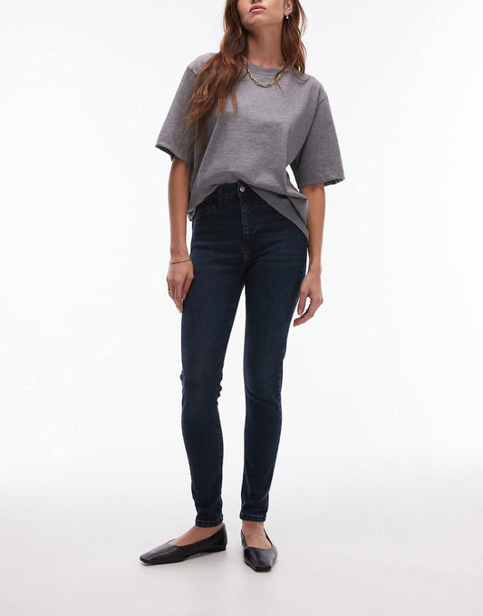 Topshop high rise Jamie jeans in blue black