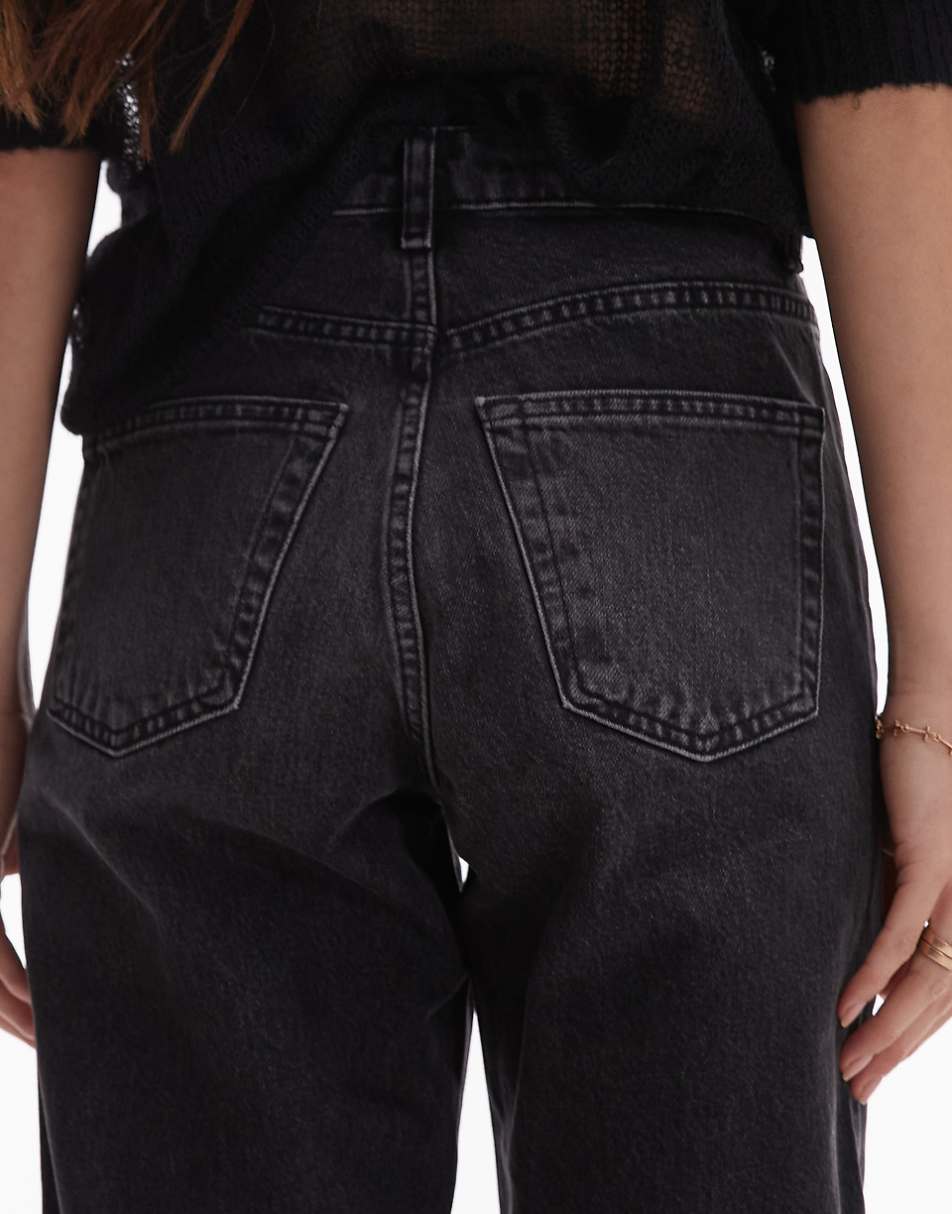 Topshop Original high rise Mom jeans in washed black