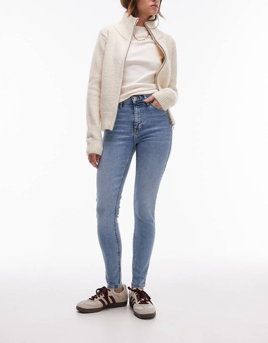 Topshop high rise Jamie jeans in bleach