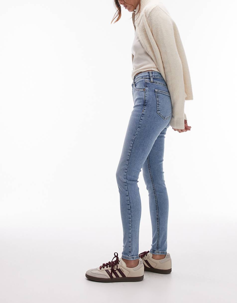 Topshop high rise Jamie jeans in bleach