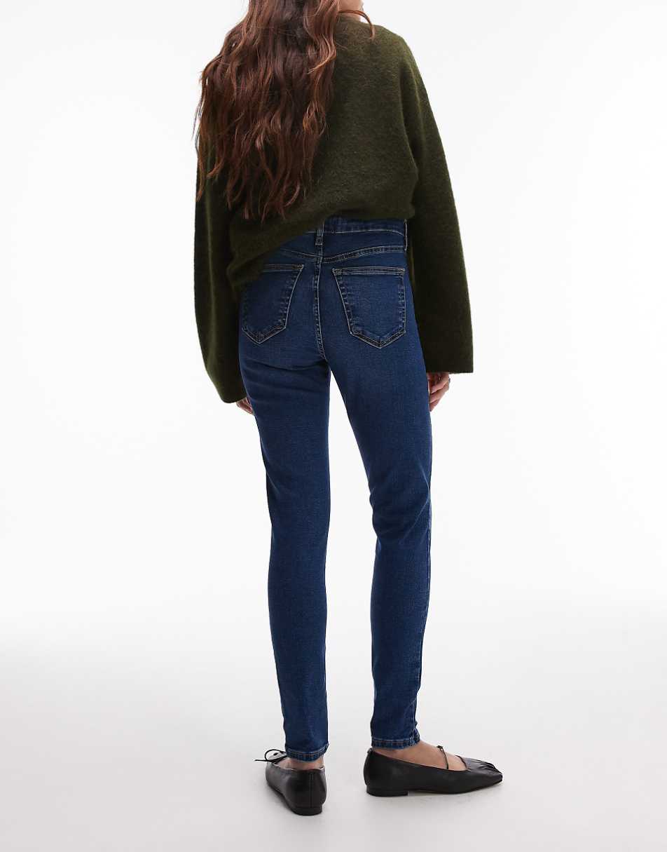 Topshop high rise Jamie jeans in rich blue