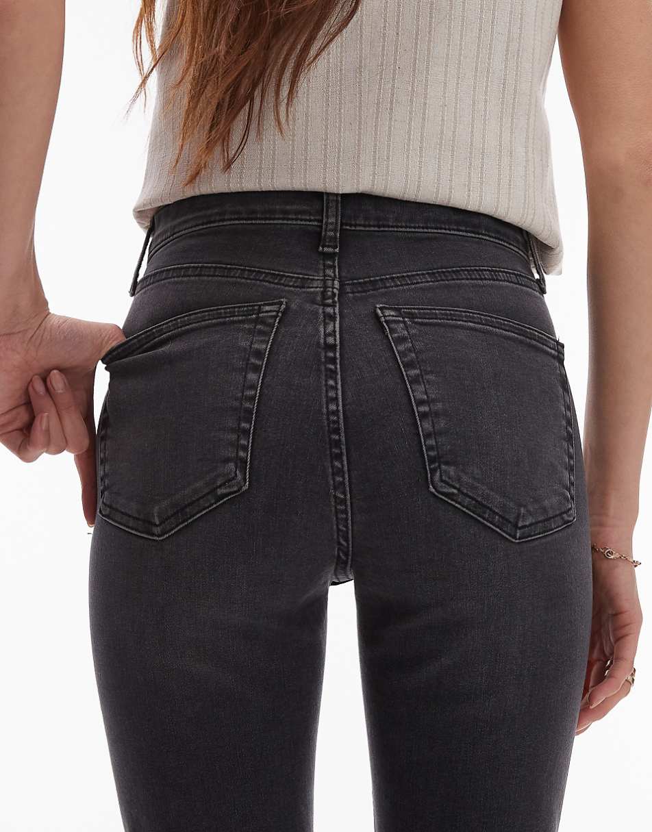 Topshop high rise Jamie jeans in washed black