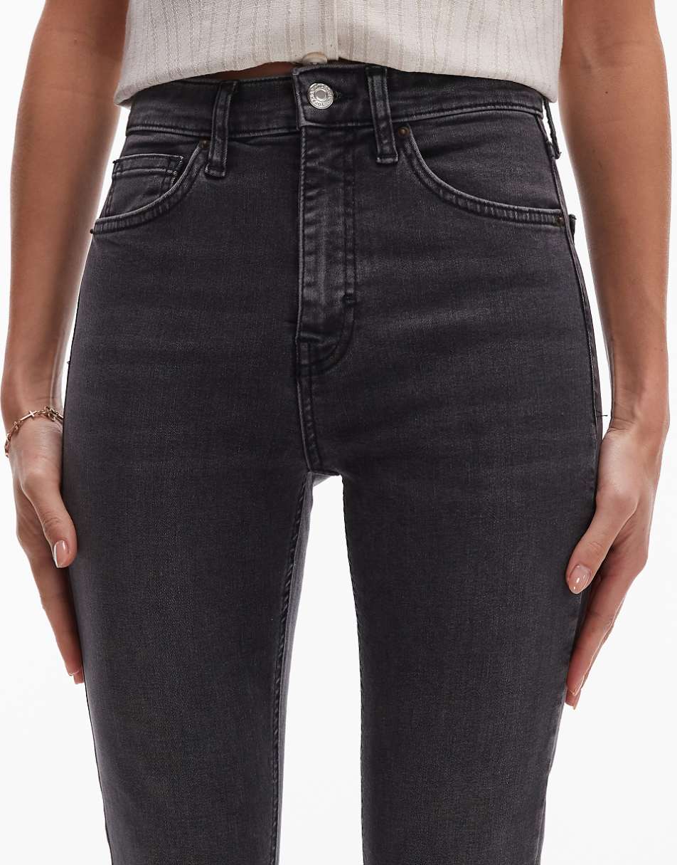 Topshop high rise Jamie jeans in washed black