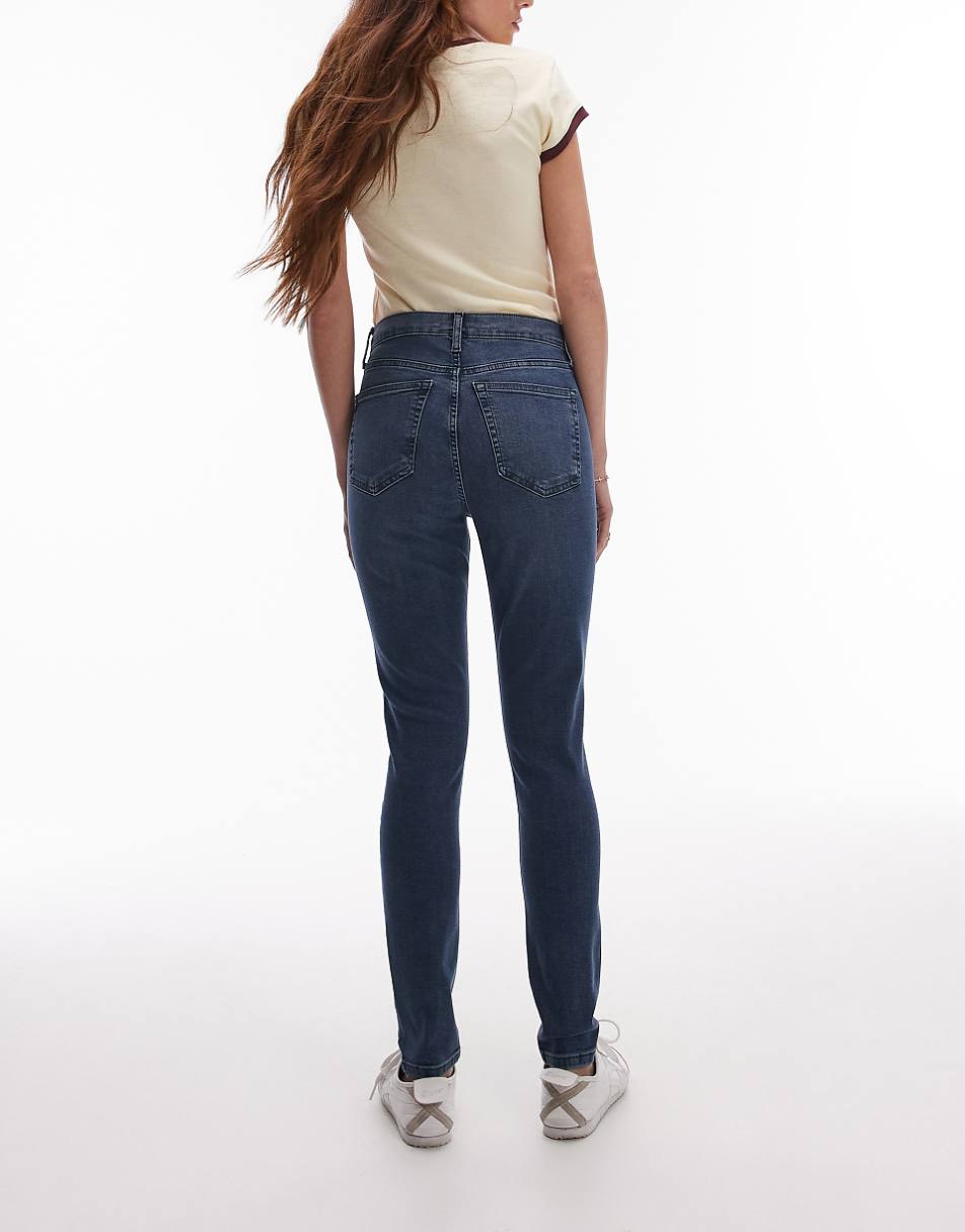 Topshop high rise Jamie jeans in storm blue