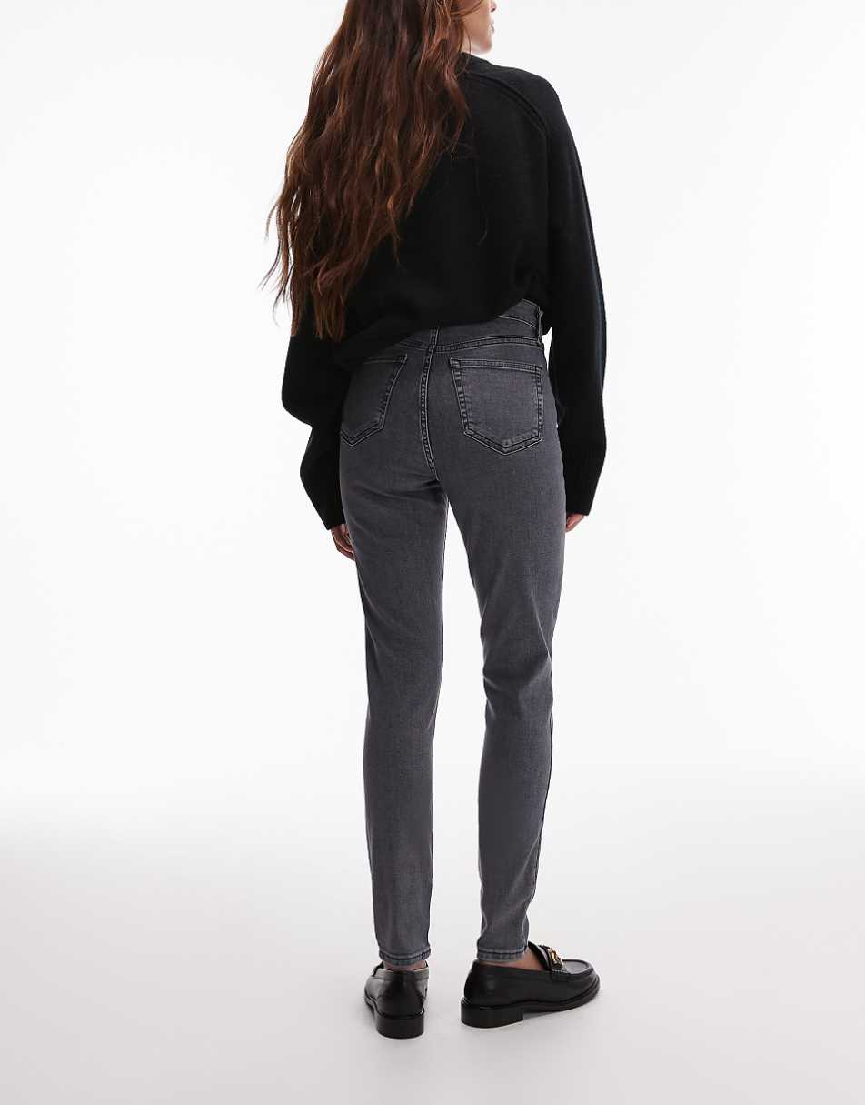 Topshop high rise Jamie jeans in gray