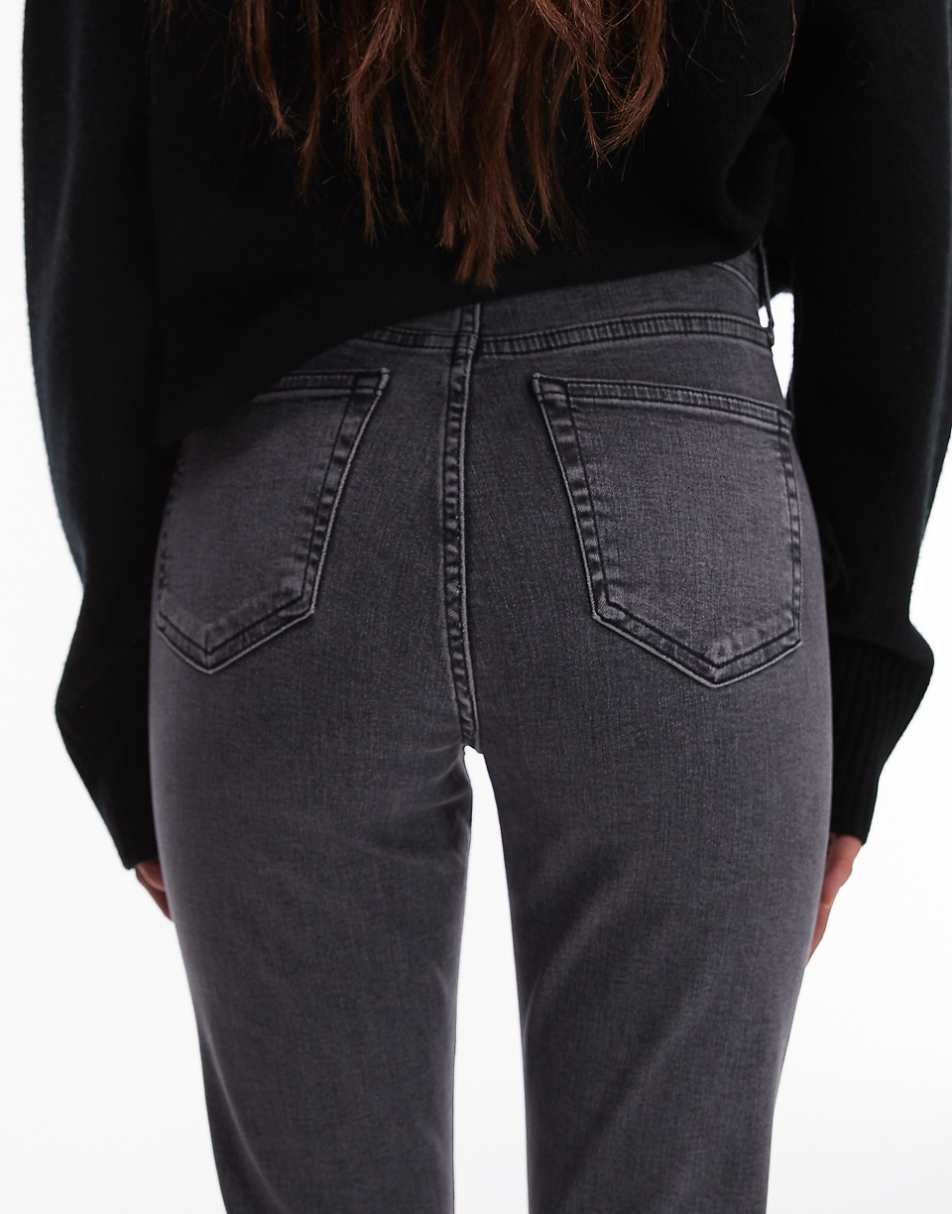 Topshop high rise Jamie jeans in gray