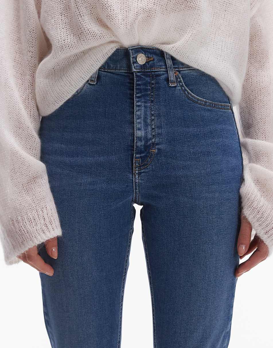 Topshop high rise Jamie jeans in mid blue