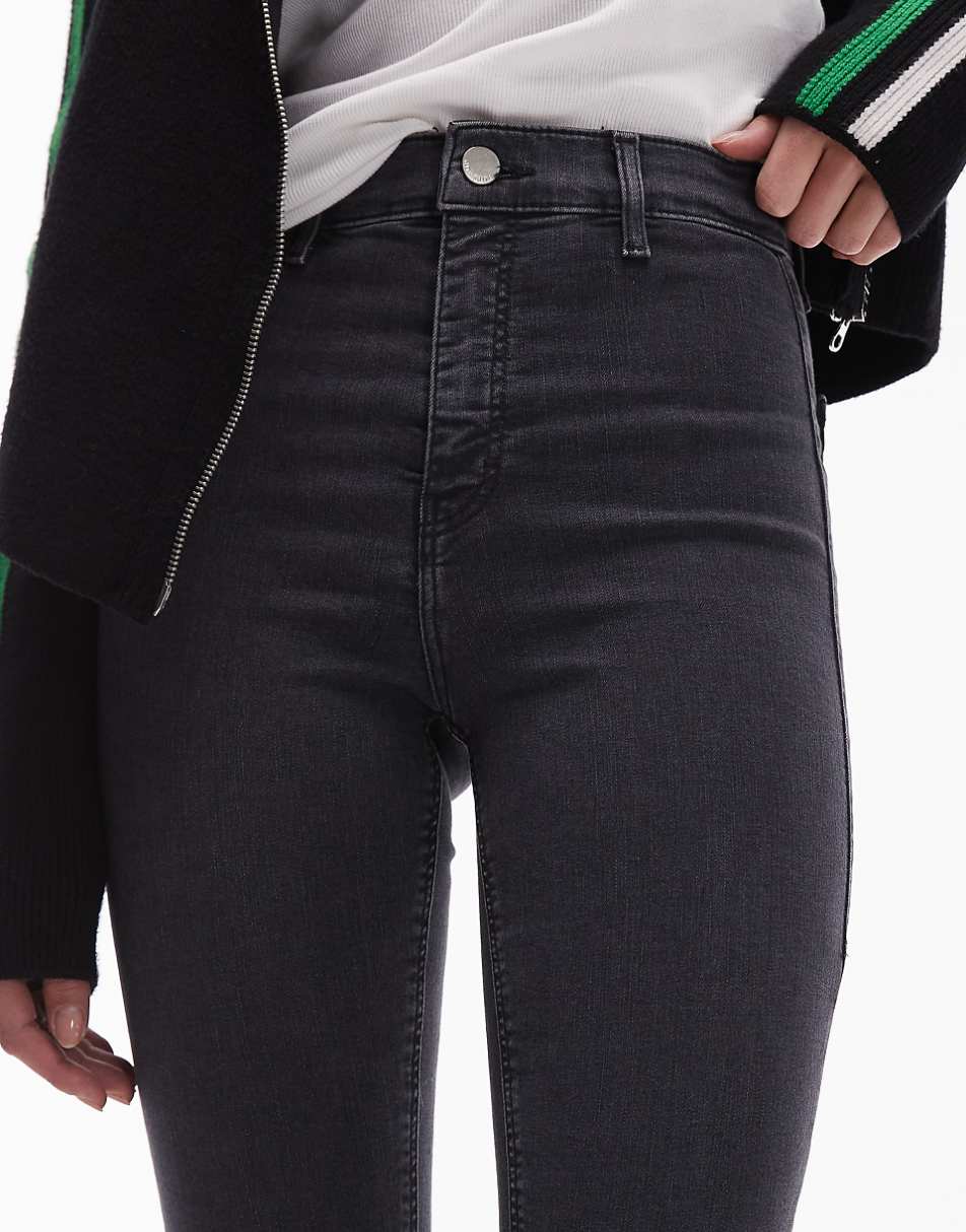 Topshop high rise Joni jeans in washed black