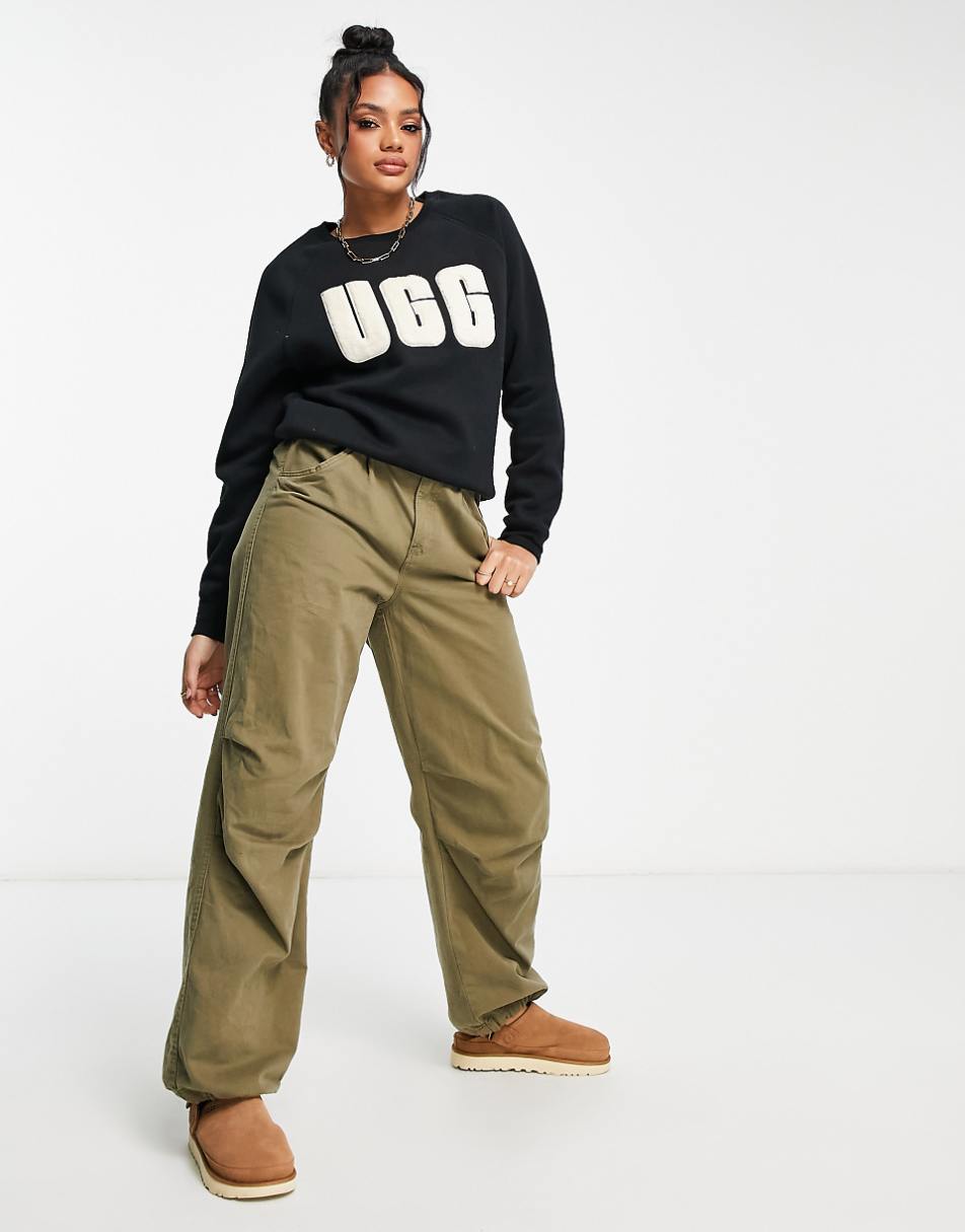 UGG Madeline fuzzy logo sweatshirt in black