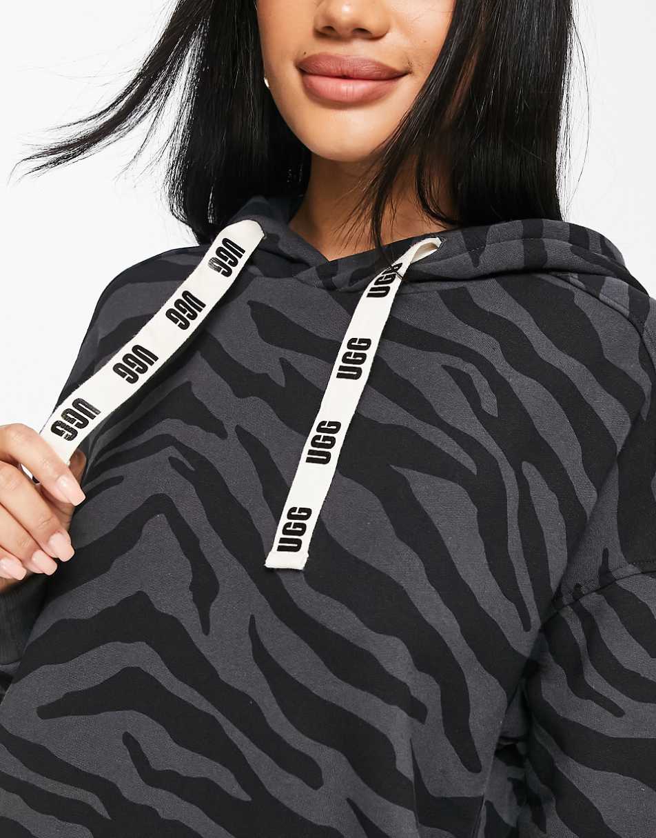 UGG Aderyn hoodie dress in black zebra