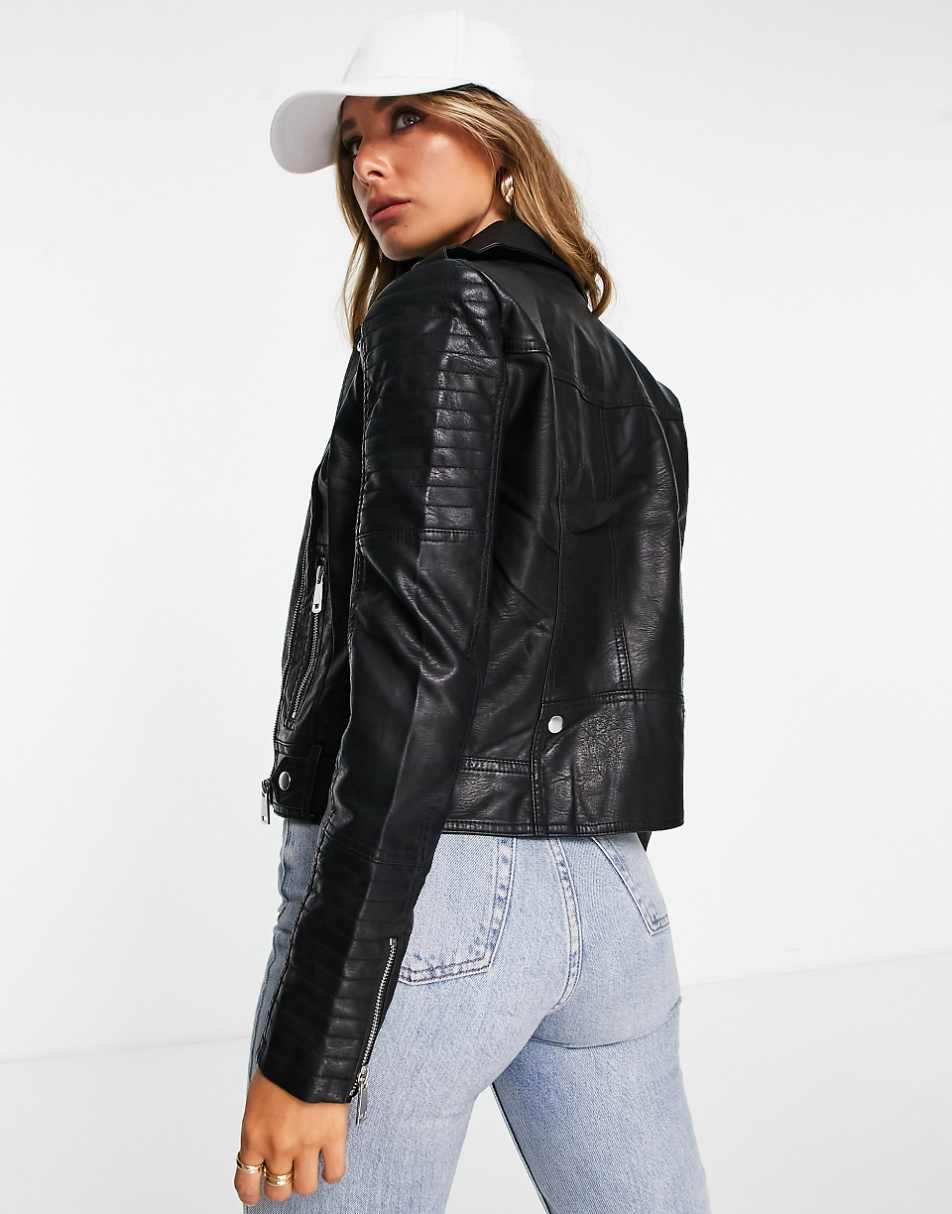 Vero Moda faux leather biker jacket