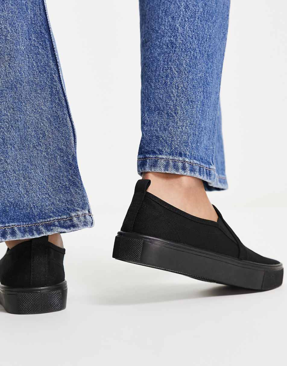 ASOS DESIGN Dotty slip on sneakers in black