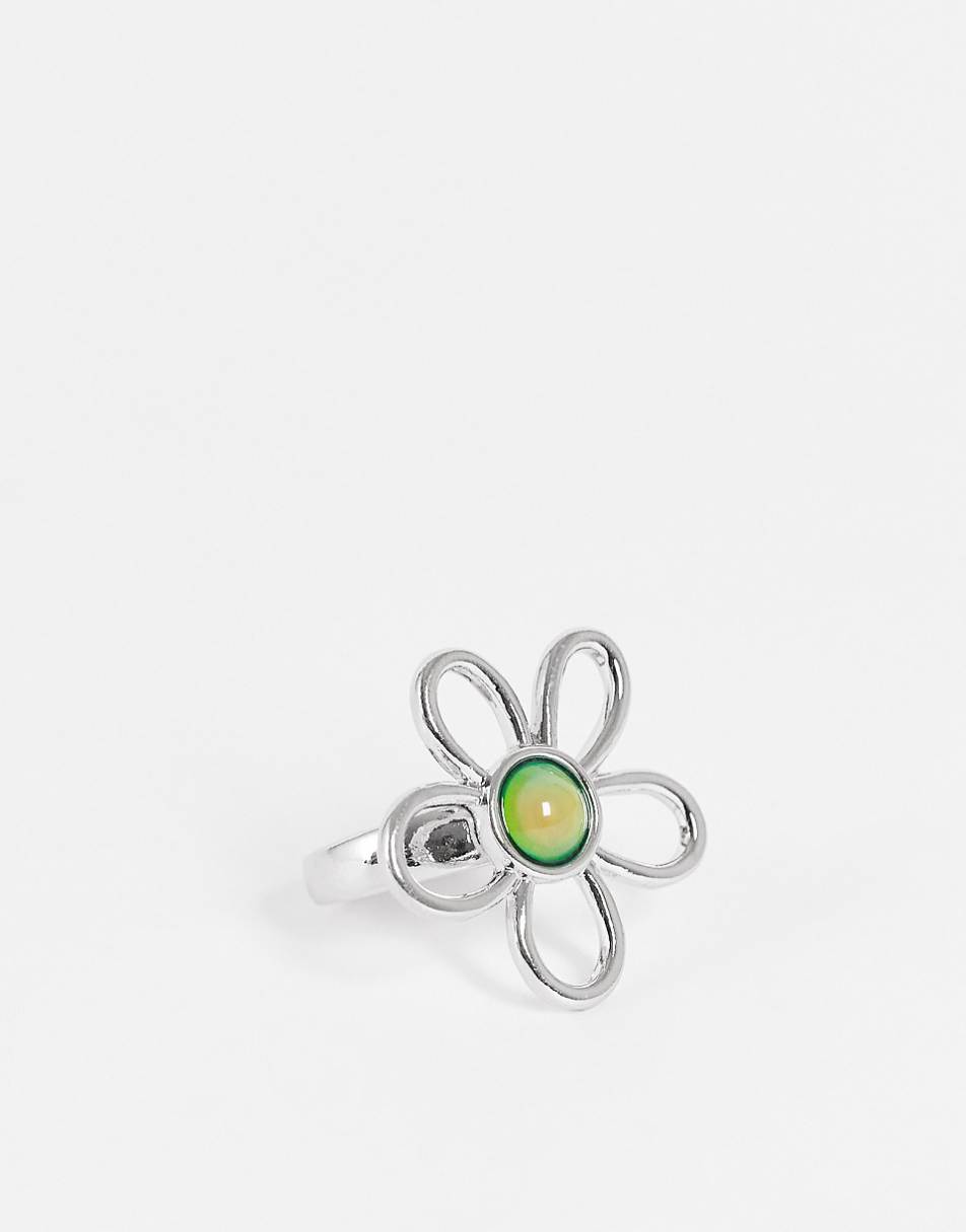 Reclaimed Vintage Inspired flower mood ring