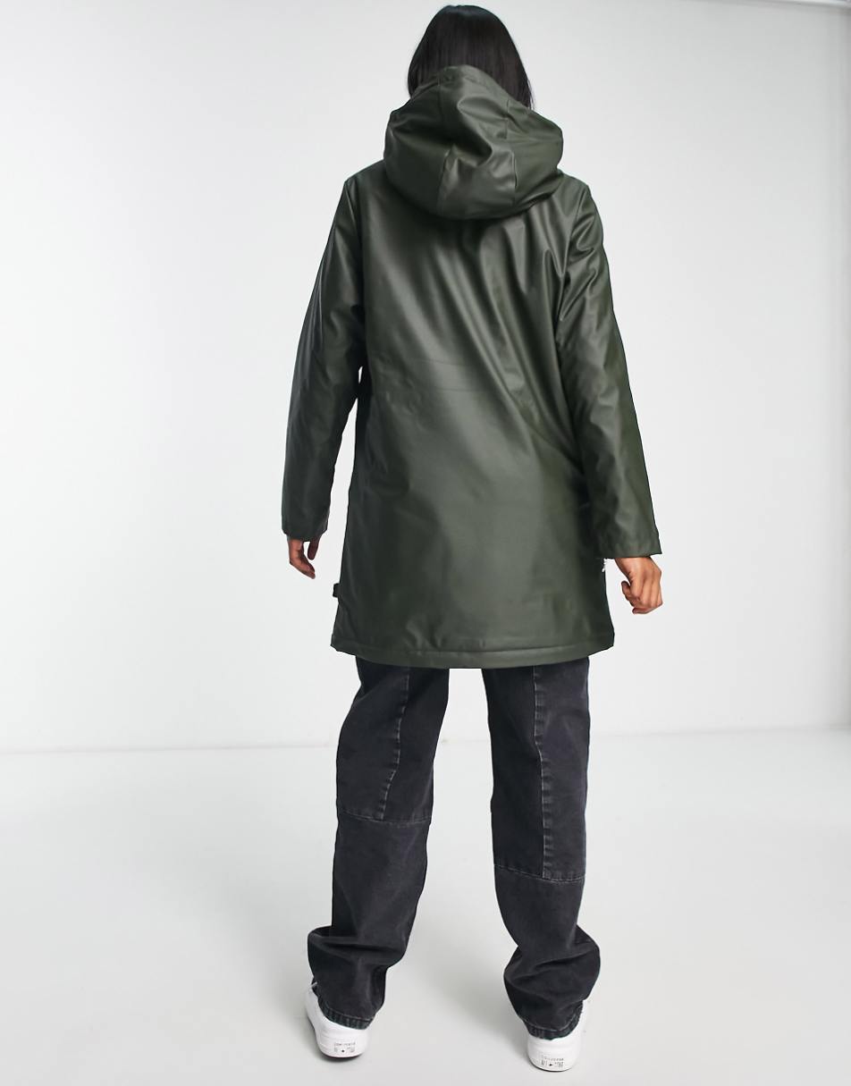 Only raincoat with hood in khaki green