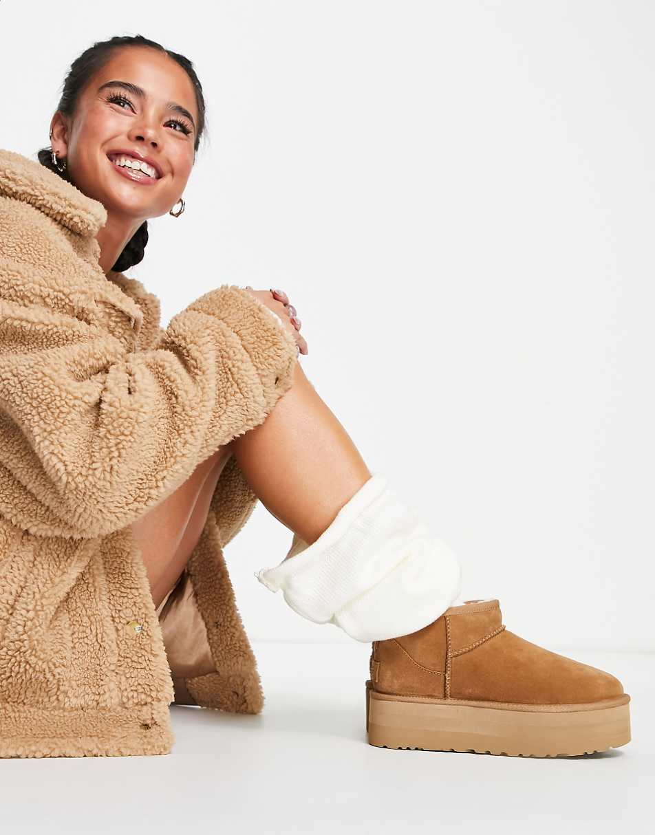 UGG Classic Ultra Mini platform boots in chestnut