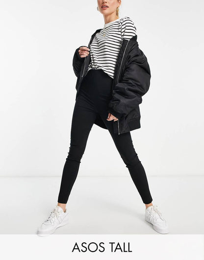 ASOS DESIGN Tall high waist skinny fit tailored pants in black