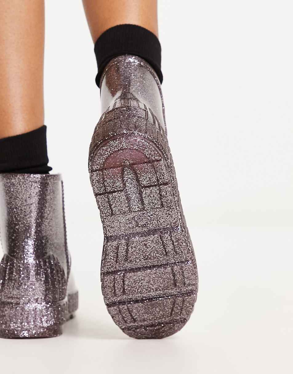 Ugg drizlita glitter wellie boots in silver