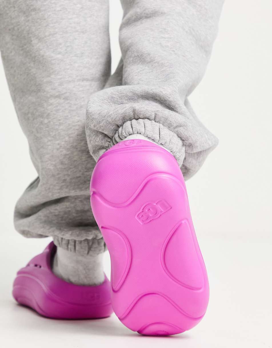 UGG foam slides in bright pink