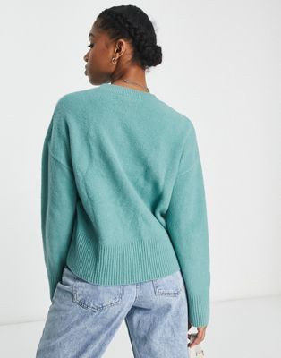 & Other Stories crew neck sweater in petrol