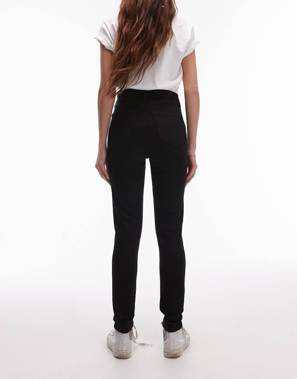 Topshop high rise Jamie jeans in black