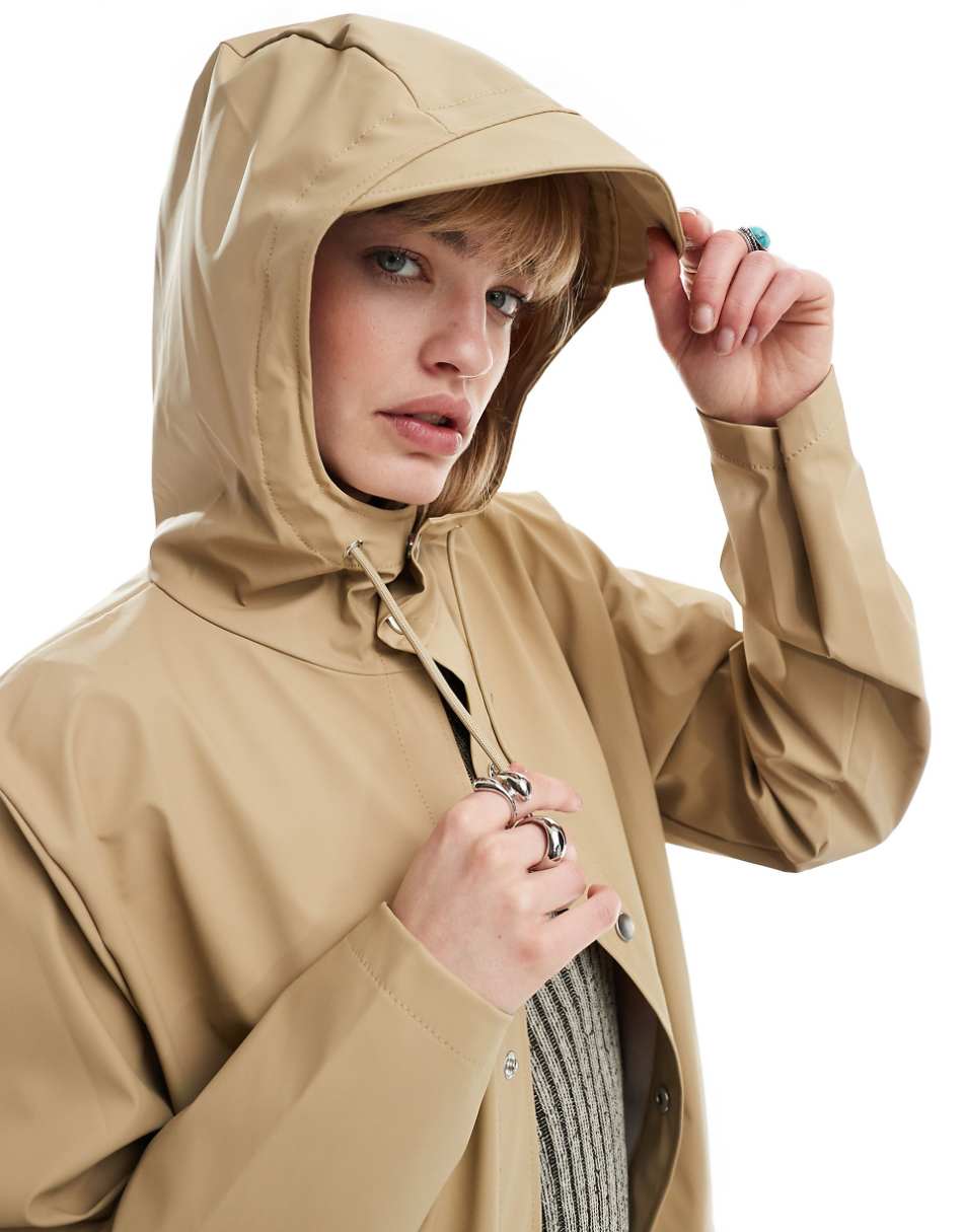 Rains 12010 unisex waterproof short jacket in sand