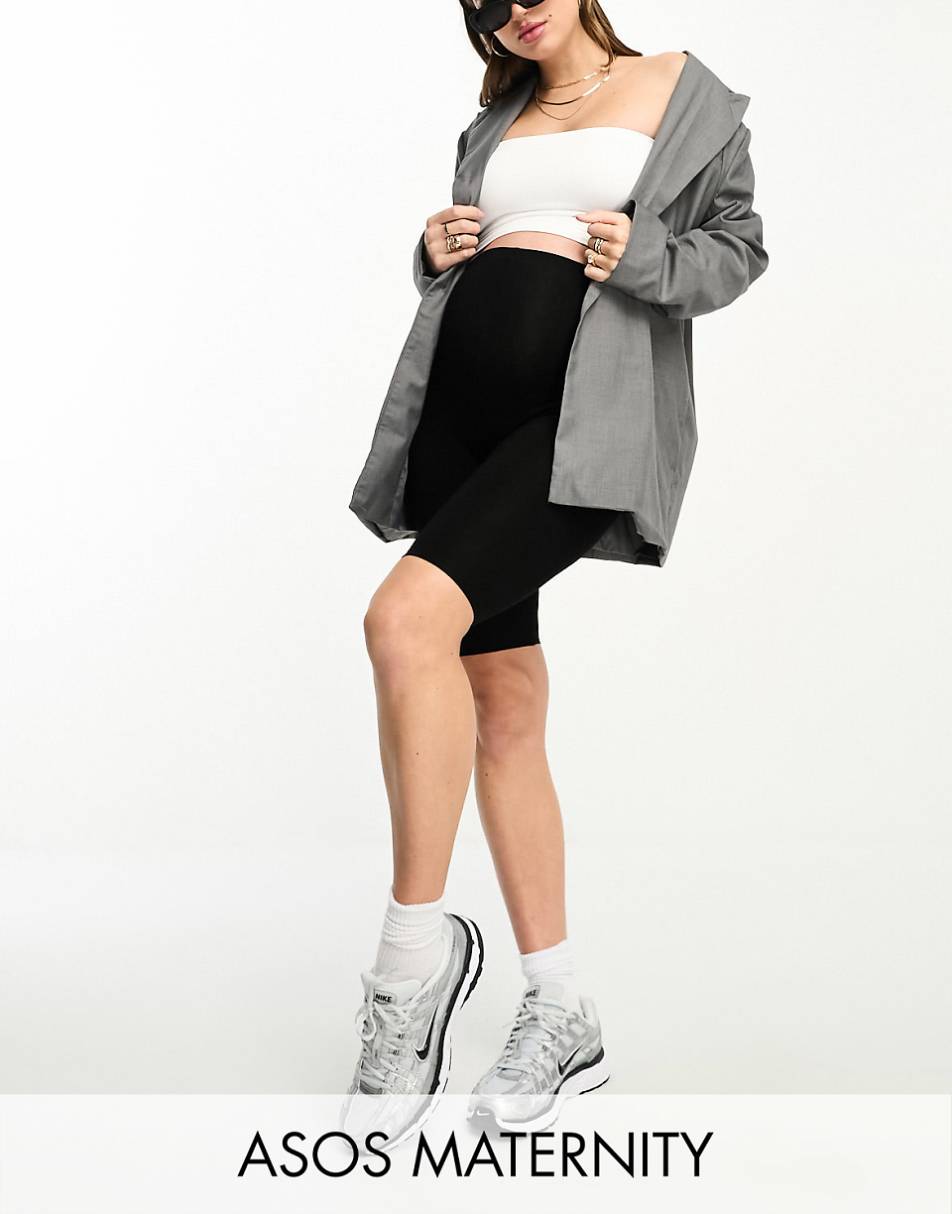 ASOS DESIGN Maternity over the bump basic legging short in black