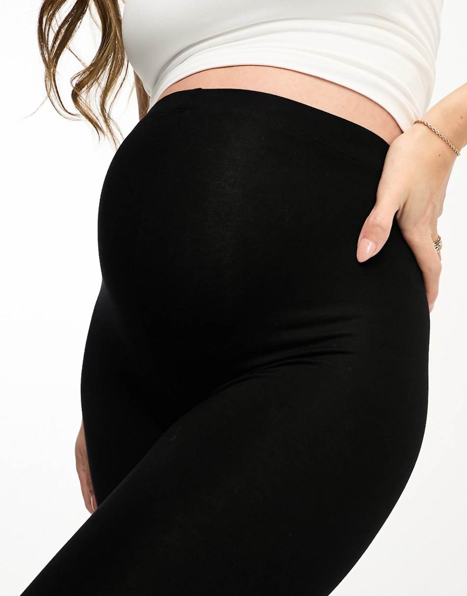 ASOS DESIGN Maternity over the bump basic legging short in black