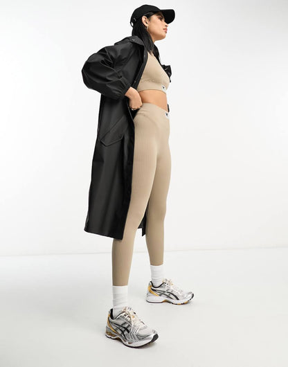 ASOS DESIGN rubberized rain parka coat in black