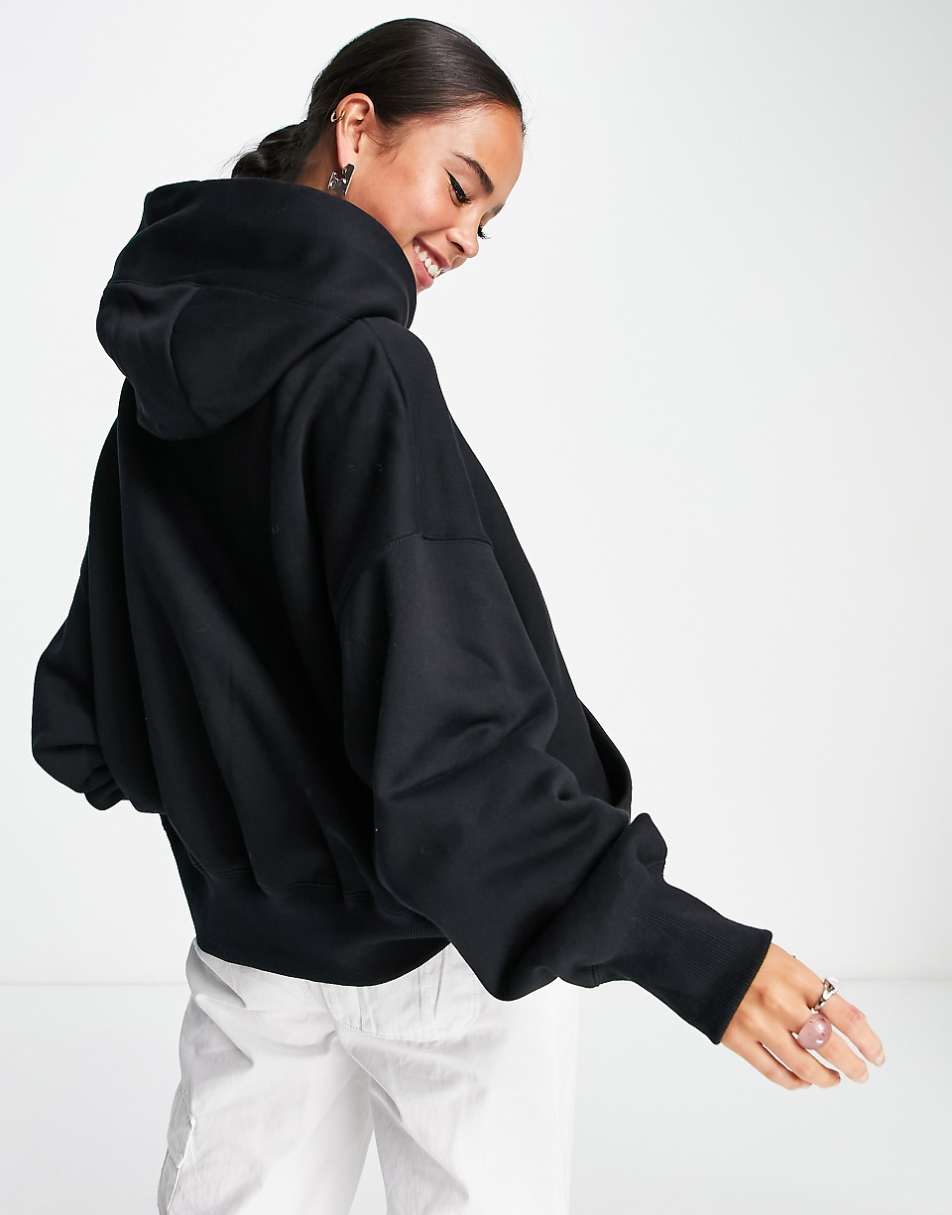 Nike Phoenix Fleece super oversized hoodie in black