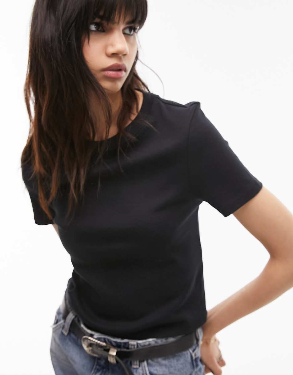 Topshop everyday tee in black