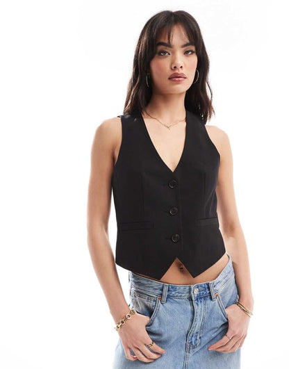 ASOS DESIGN vest in black