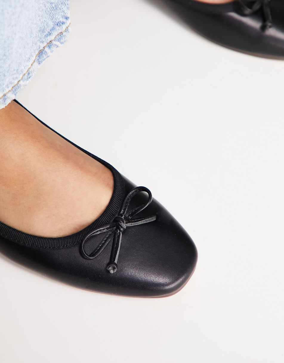 ASOS DESIGN Lullaby bow ballet flat in black