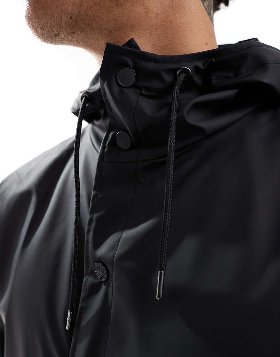 Rains 12010 unisex waterproof short jacket in black