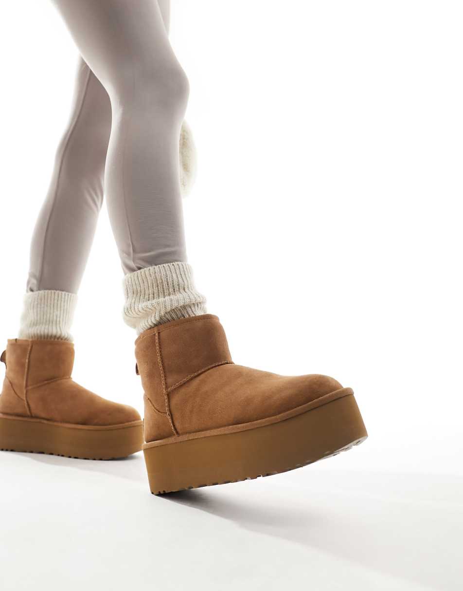 UGG Classic mini platform boots in chestnut