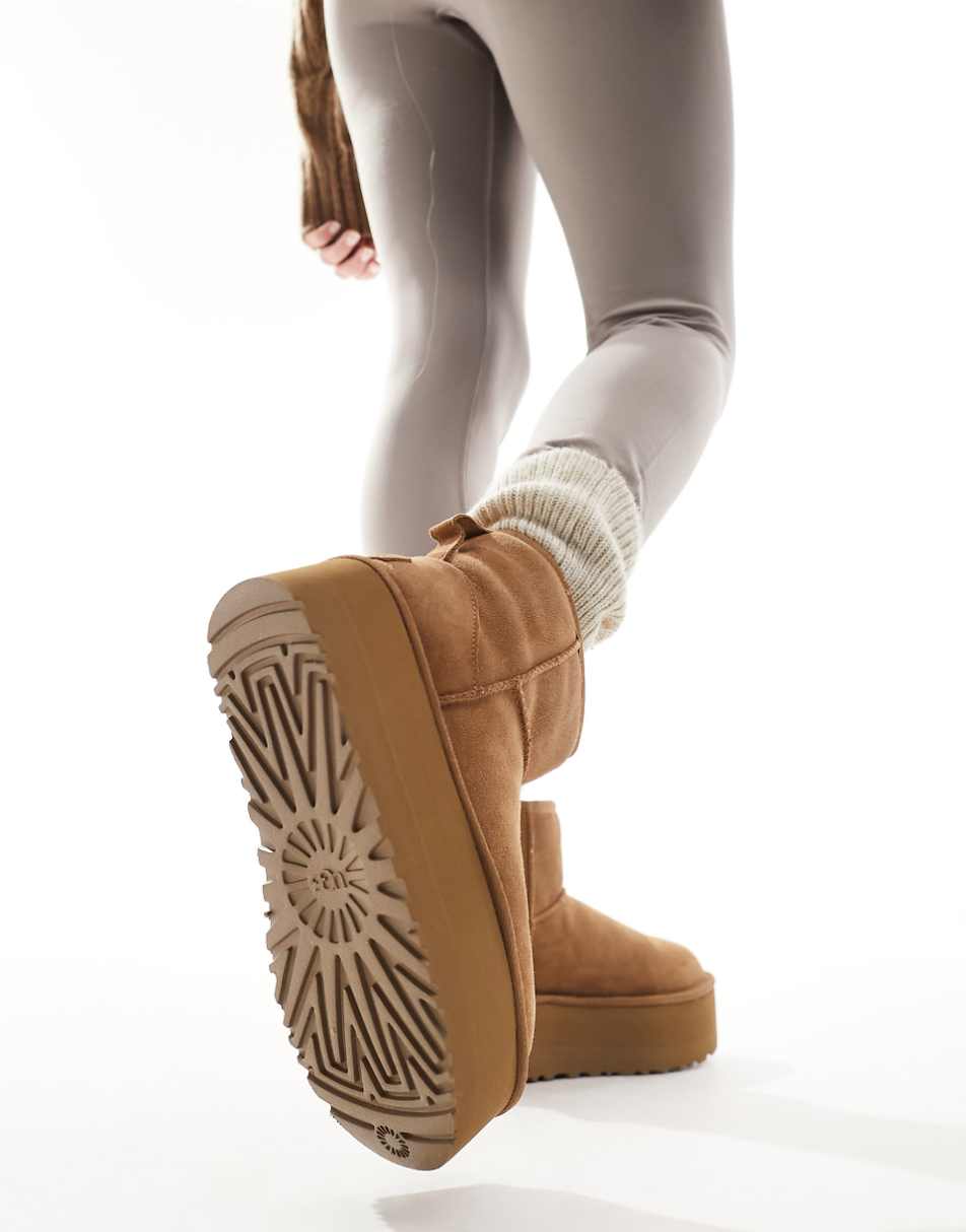 UGG Classic mini platform boots in chestnut