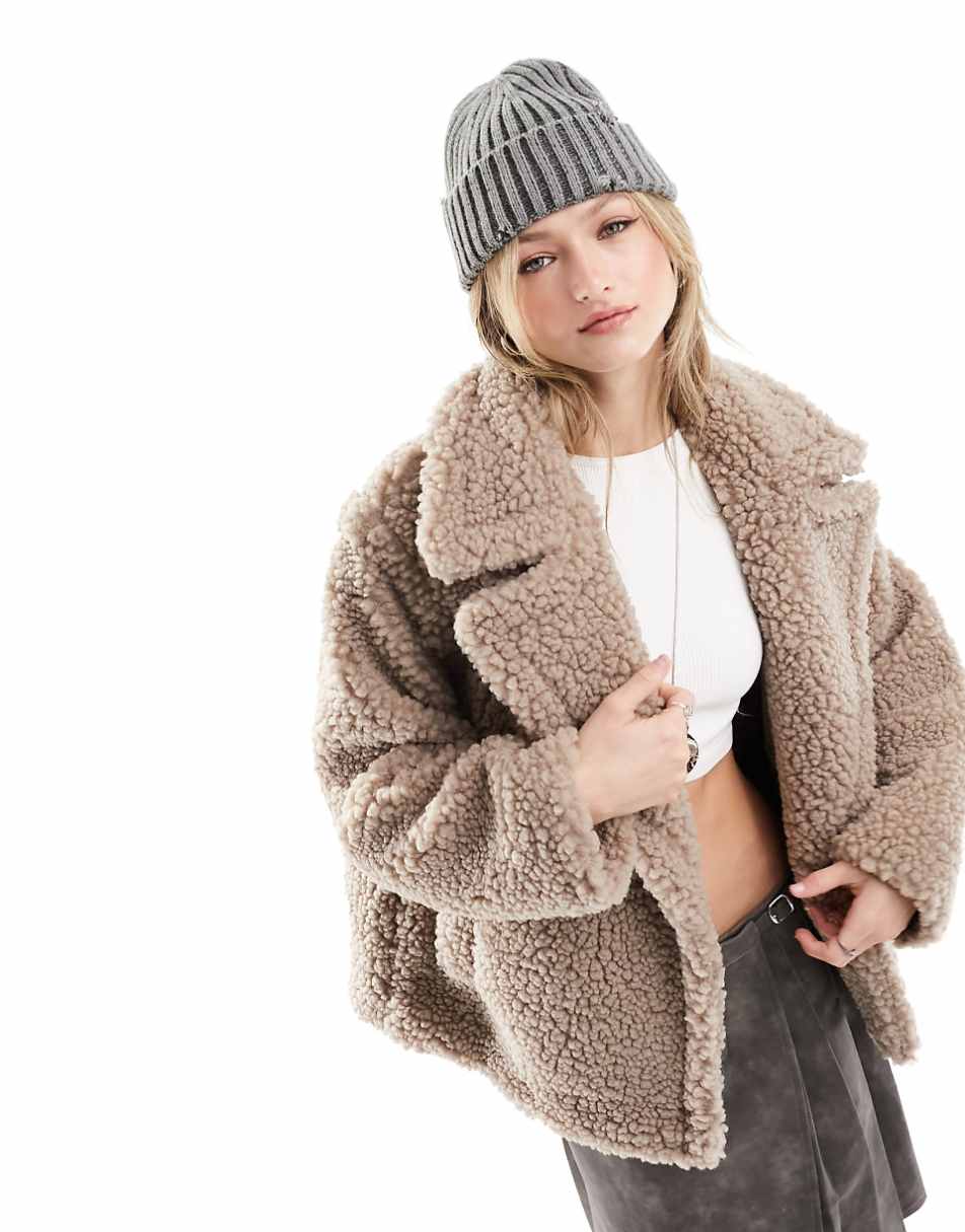 UGG Gertrude teddy coat in stone