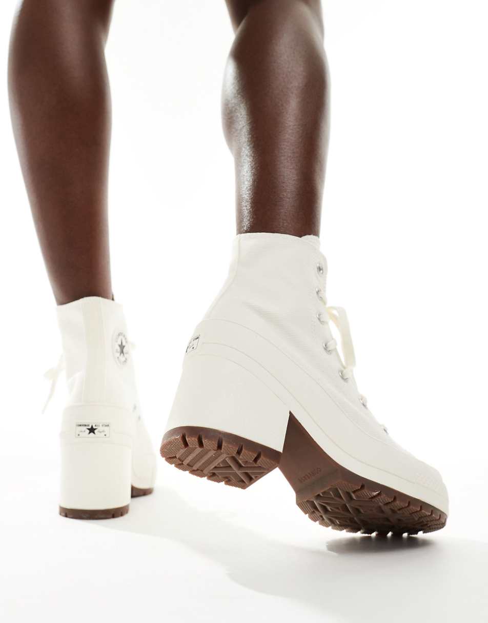 Converse Chuck Taylor 70s Hi Deluxe heeled sneakers in white