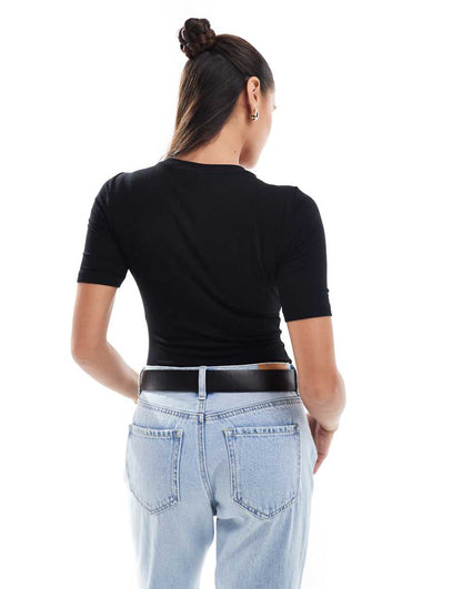 ASOS DESIGN skinny fit t-shirt bodysuit in black