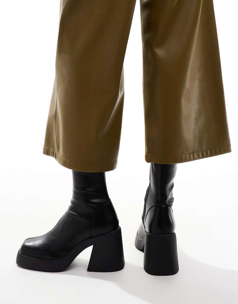 ASOS DESIGN Radiate mid-heel boots in black