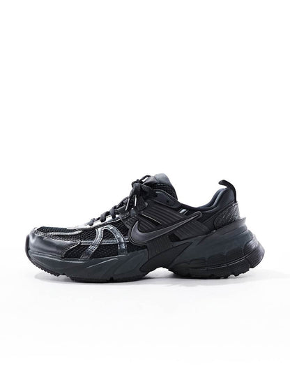 Nike V2K Run sneakers in black and dark gray