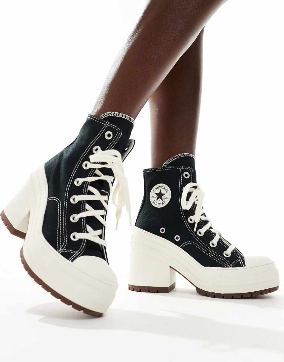 Converse Chuck Taylor 70s Hi Deluxe heeled sneakers in black