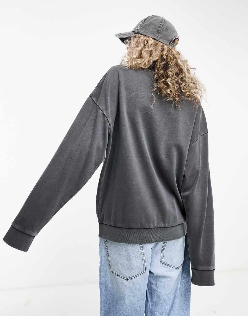 Reclaimed Vintage unisex oversized sweatshirt in washed charcoal