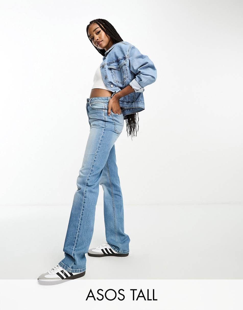 ASOS DESIGN Tall easy straight jeans in mid blue