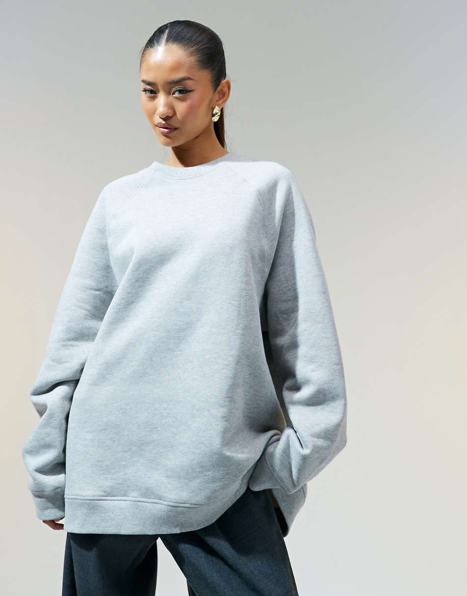 ASOS DESIGN heavyweight oversized sweatshirt in gray heather