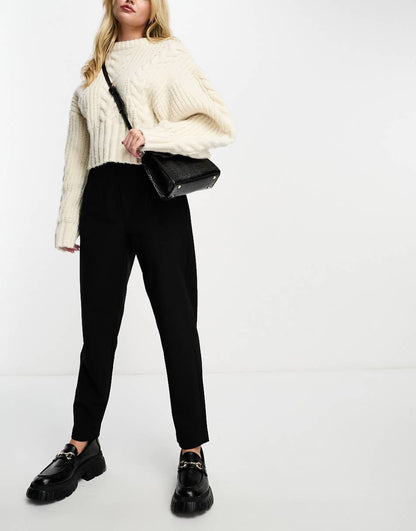 ASOS DESIGN tailored seamed waist pant in black