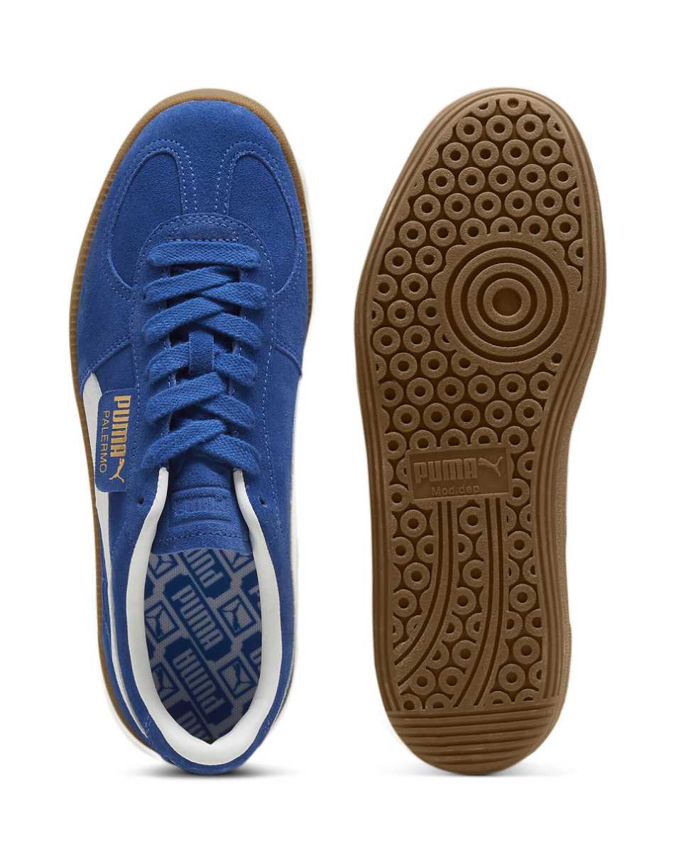 PUMA Palermo sneakers in blue with white detail