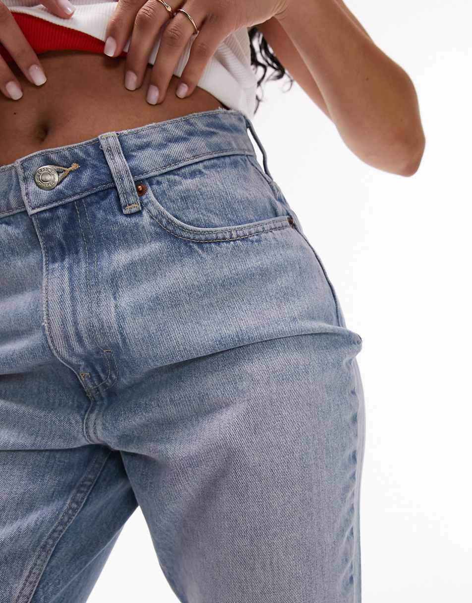 Topshop Hourglass Original high rise Mom jeans in bleach