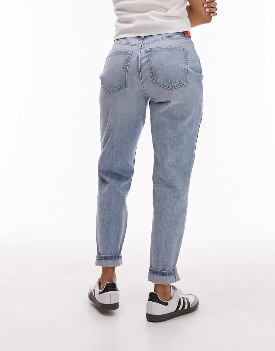 Topshop Hourglass Original high rise Mom jeans in bleach