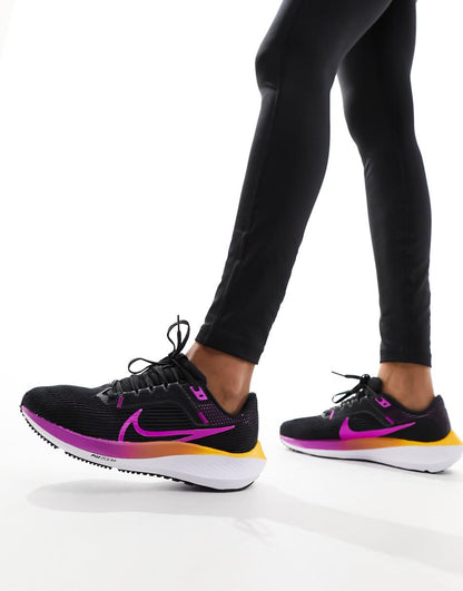 Nike Running Pegasus 40 sneakers in black with ombre detail